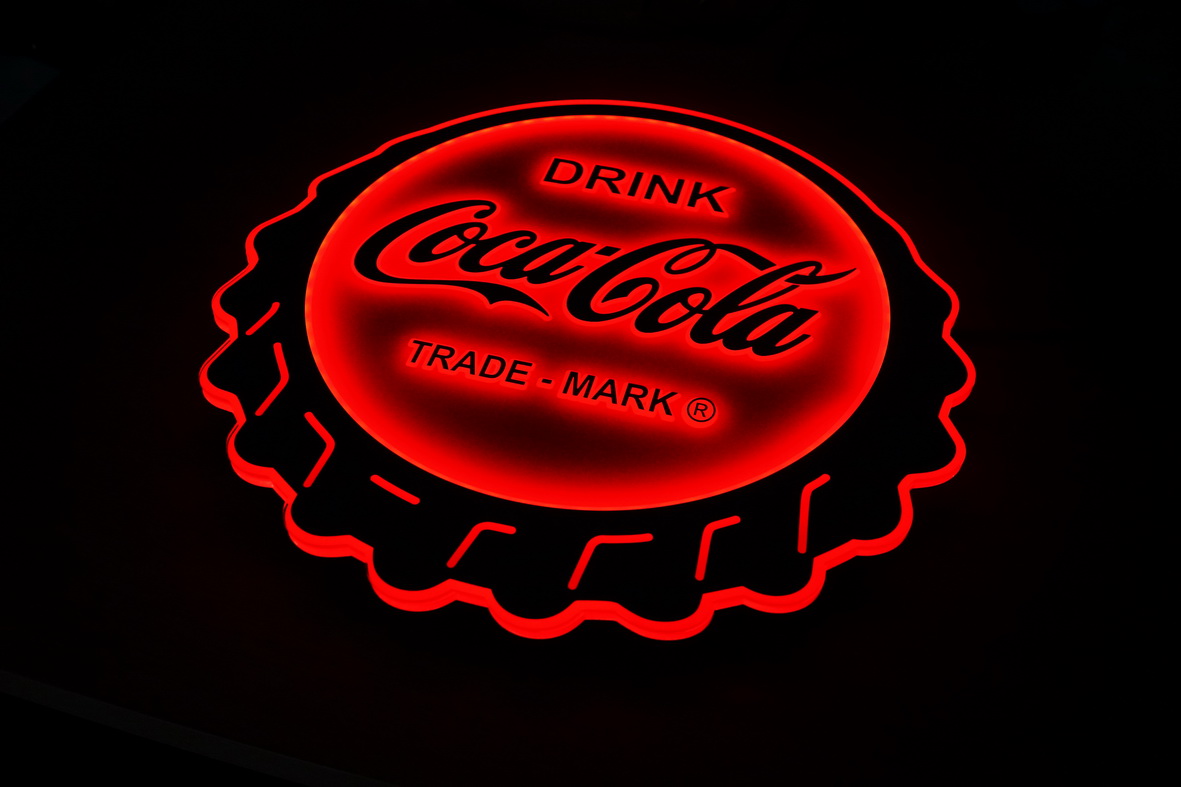 Illuminated Coca-Cola venue sign