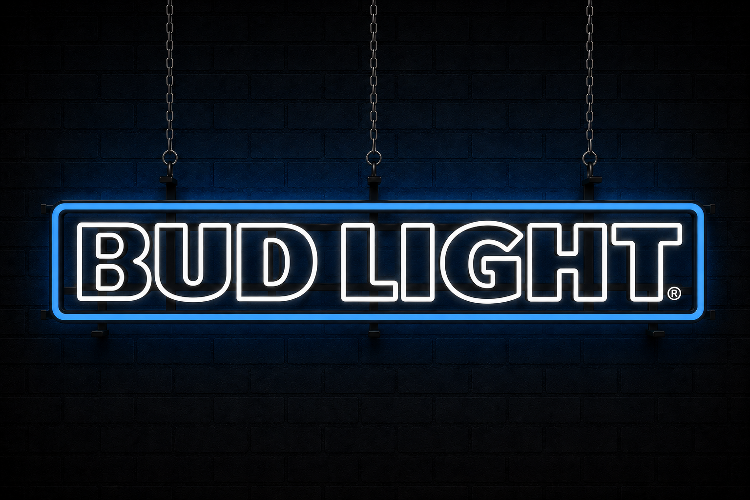 Illuminated Bud Light bar sign