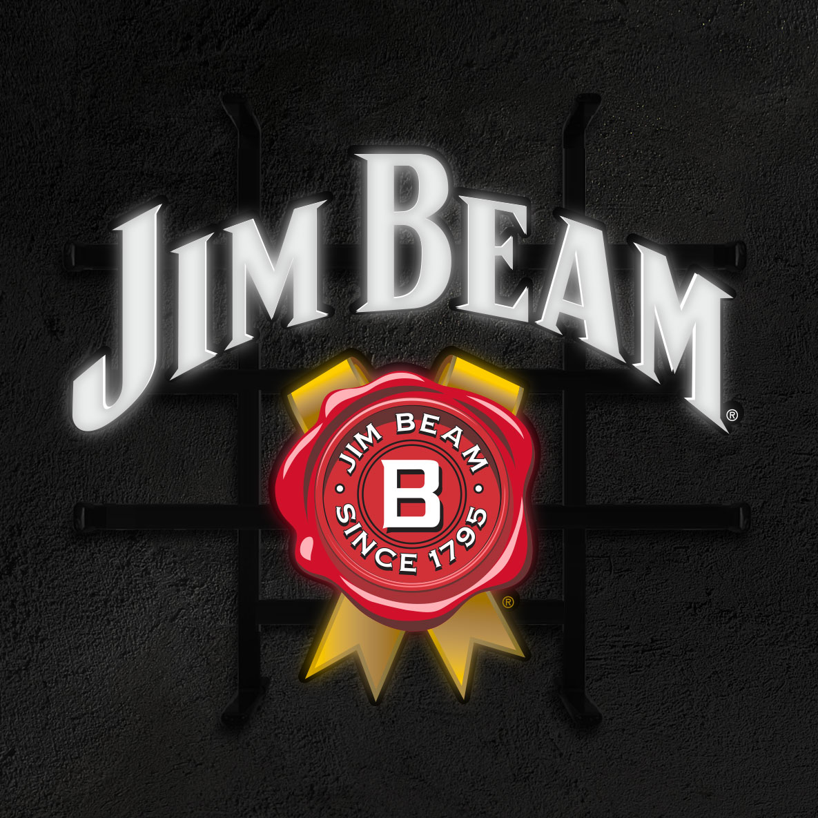 Illuminated Jim Beam venue sign